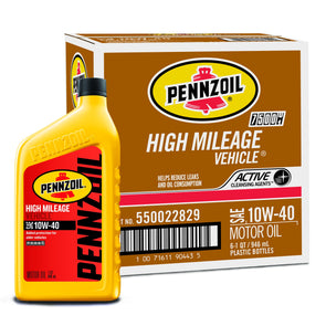 Pennzoil High Mileage 10w40 Motor Oil - 6 / 1 quart case