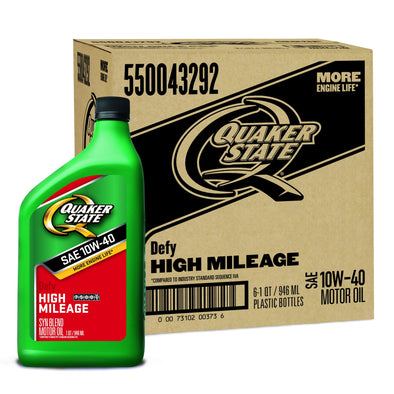 Quaker State High Mileage 10w40 SN/GF-5 Motor Oil - 6 / 1 quart